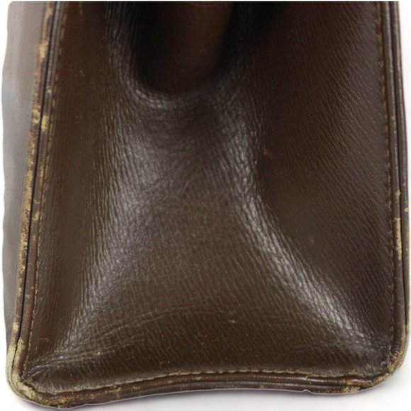 Vintage Paragon Top Handle Bag Brown Metal Frame Bag Gold Tone Grannycore PU76 - Picture 8 of 14